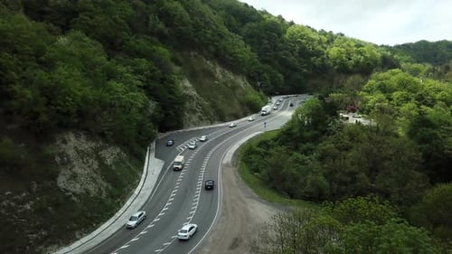 Mountain Winding Zig Zag Road