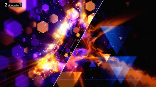 Abstract Glowing Geometric Triangle Energy Tunnel Animation