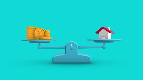 Yen vs Home Balance Weighing Scale Looping Animation