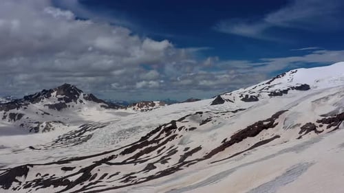 Aerial View of Snow Caucasus Mountains