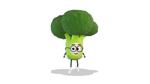 Animated 3D Broccoli Character Walking Cycle