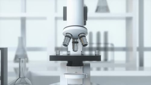 3D Microscope in Modern Science Laboratory Camera Pullback