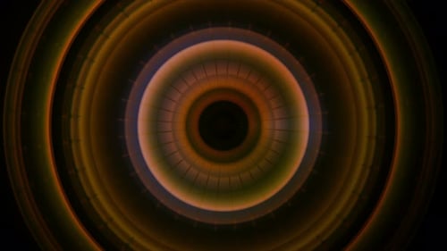 Abstract Glowing Rings Pulsating Background