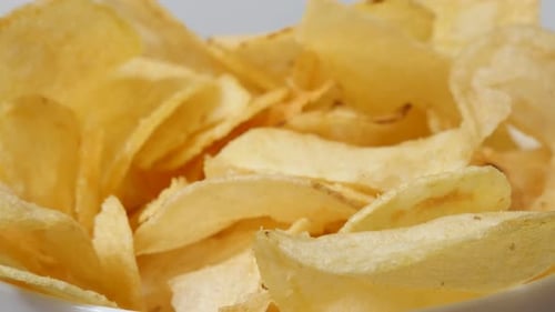 Close up of Potato Chips in Bowl