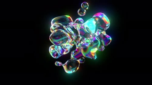 Abstract Liquid Glass Shapes Animation