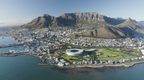 Aerial View of Cape Town Stadium in the city, Cape Town, South Africa.