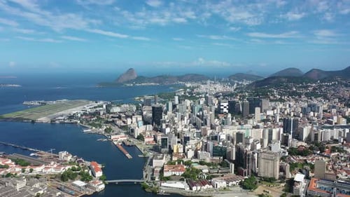 Rio de Janeiro Brazil. Tropical beach scenery. Postalcard of coastal city