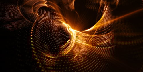 Abstract Golden Particle Flowing Loop Background