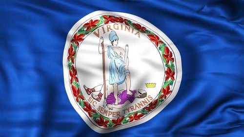 Realistic Waving Virginia State Flag Animation