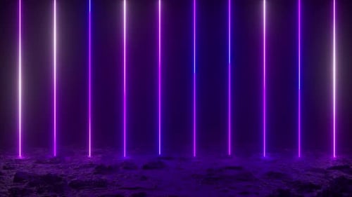 Dynamic Neon Light Pillars Stage Background Loop