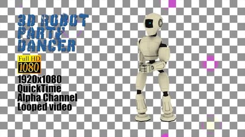 Animated 3D Robot Performing a Futuristic Dance Loop