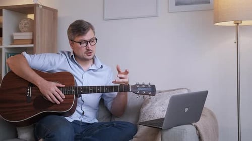 Musical School Male Teacher Online Education