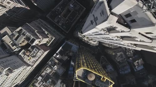 4K Aerial shot of Manhattan district in New York, United States