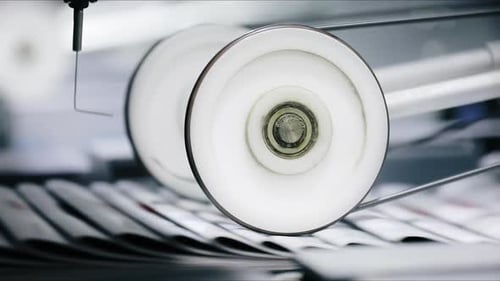 Printing on Paper Sheets Stage During Newspaper Production