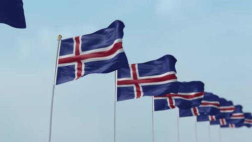 Isländische Flaggenreihe