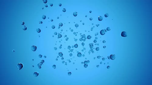 Dynamic Realistic Water Drops Exploding and Floating Animation