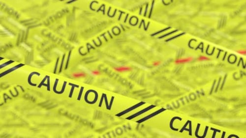 Animated Caution and Hazard Warning Tapes Background