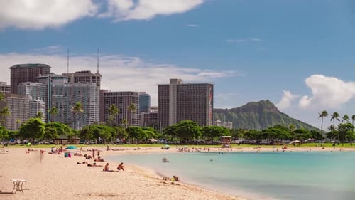 Time Lapse de Waikiki Hawaii Beach