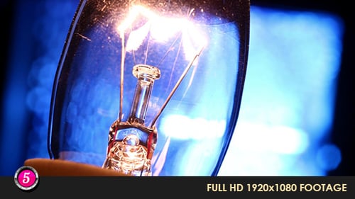 Incandescent Light Bulb Illuminating in Macro Shot