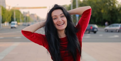 Smily Fun Portrait Of Young Girl
