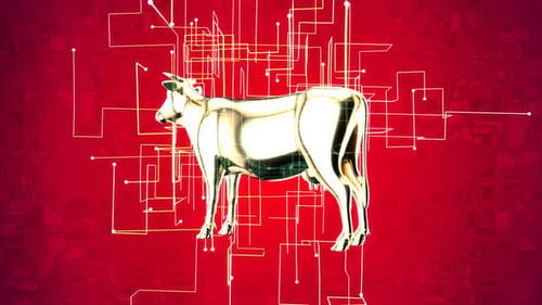 Abstrakte Animation eines landwirtschaftlichen Konzepts im Netz
