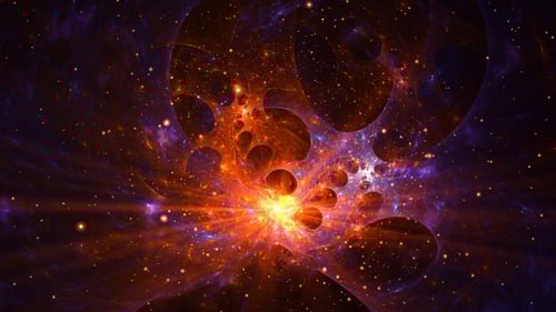 Vibrant Abstract Space Nebula with Shining Stars Background Animation