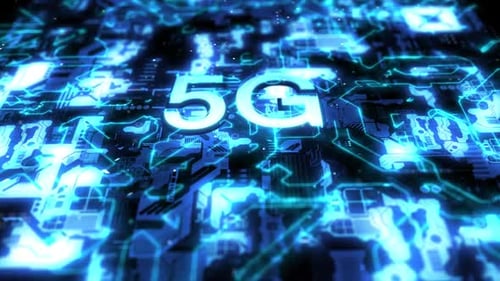 Dynamic 5G Network Digital Circuit Board Animation