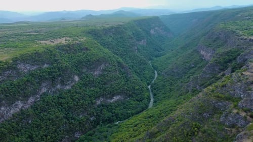 Canyon and river aerial view