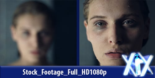 Close Up of Fair Woman's Wet Face