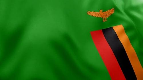 Zambian Flag Waving Animation for National Identity Displays