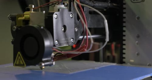 3D Printing in Process with Plastic Wire Filament on 3D Printer