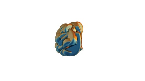 Animated Polished 3D Hearts Forming a Ring and Dissolving