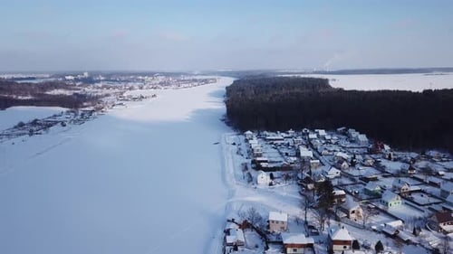 Winter Landscape On The Bank Of The River Western Dvina