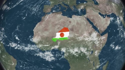 Earth Zoom into Niger Flag Reveal