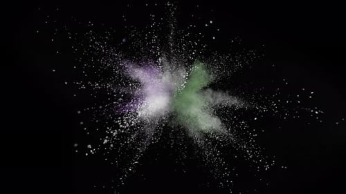 Colorful Dust Explosion on Black Background
