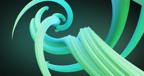 Abstract Fluid Swirling Ribbons Motion Background Animation
