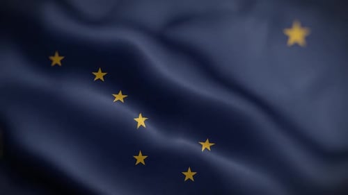 Alaska State Flag Realistic Waving Animation