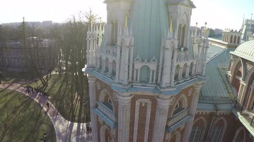 Flying over the palace tower