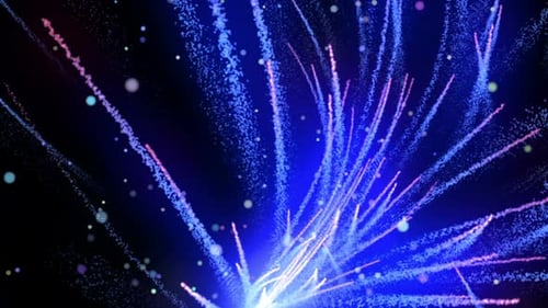 Glowing Blue Particle Burst Abstract Celebration Background