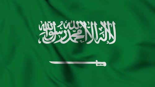 Seamless Loop Waving Flag of Saudi Arabia