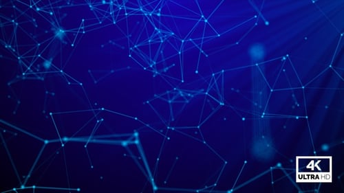 Animated Glowing Blue Plexus Network Digital Background