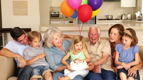Family Celebrates Birthday at Home