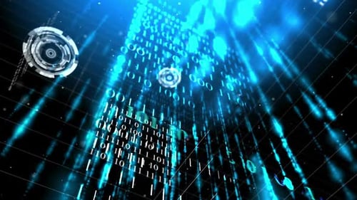 Abstrakte futuristische binäre Codewände Hintergrund