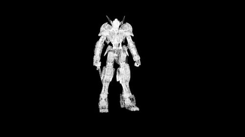 Estructura metálica de un robot de combate espacial