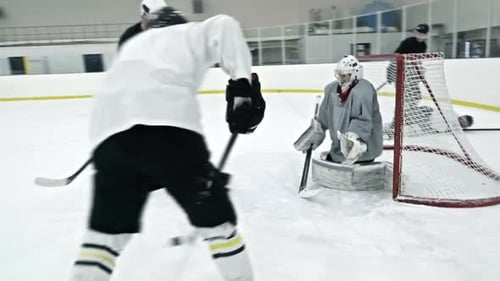 Ice Hockey Player Trying to Score