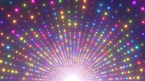 Rainbow Arch Tunnel Arc Lumineux Flash Néon Glow Spectre Points Lumières - 4K