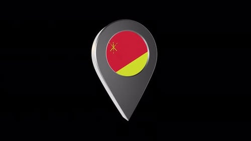 Modern 3D Spinning Map Pin with Flag Icon Animation