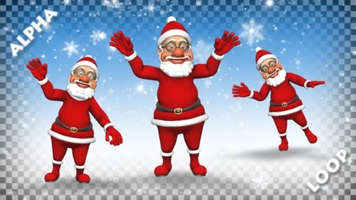3D Santa Happy Greeting (Alpha Loop)