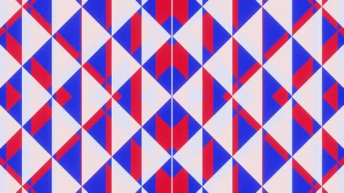 Abstract Geometric Pattern Loop Background with Red and Blue Triangles
