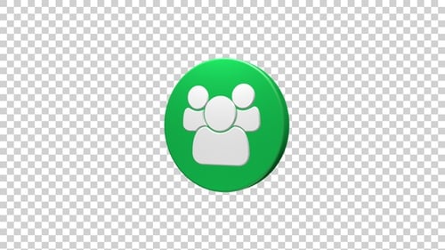 Green 3D People Icon Rotating Animation